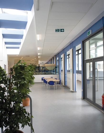 An attractive internal streets runs through new wing and sixties building